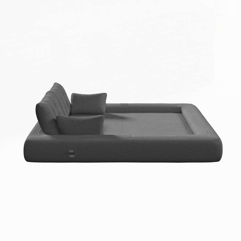 3-in-1 Teddy Fabric Foam-Filled Sleeper Sofa Bed
