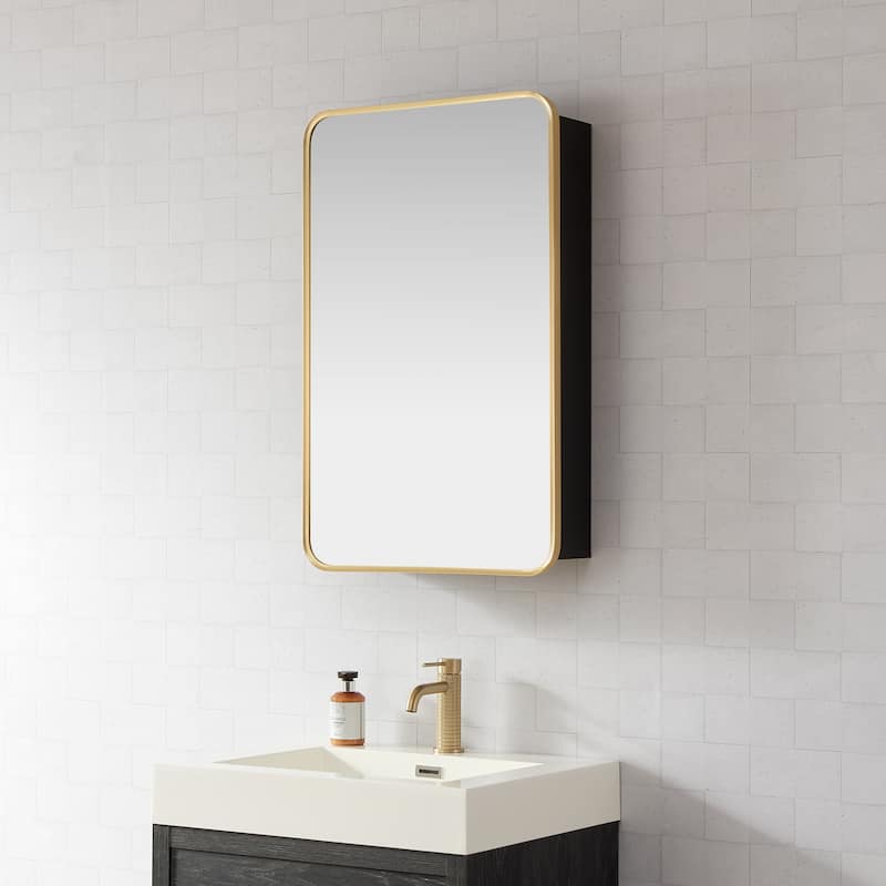 Talayuela Rectangular Aluminum Framed Medicine Cabinet with Mirror