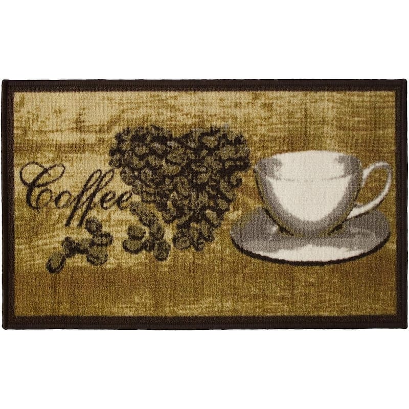 Kashi Home Kitchen Rug, Printed Durable Non Slip Floor Mat, Pretty Farmhouse Design