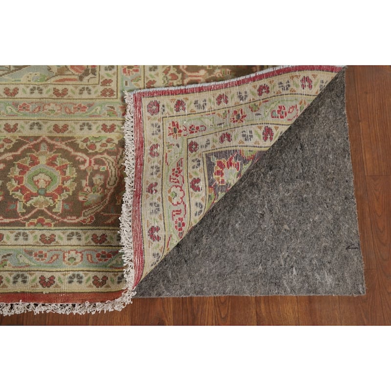 Traditional Kashan Vintage Persian Area Rug Handmade Wool Carpet - 9'3" x 13'0"