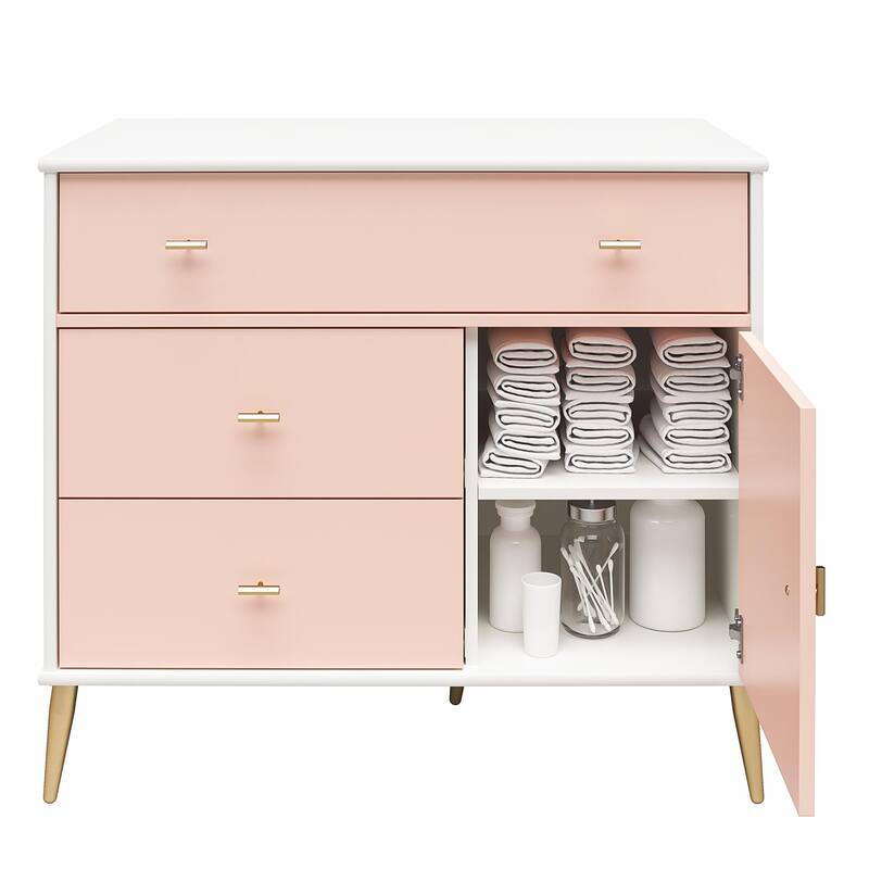 Little Seeds Valentina Asymmetrical 3 Drawer / 1 Door Convertible Dresser