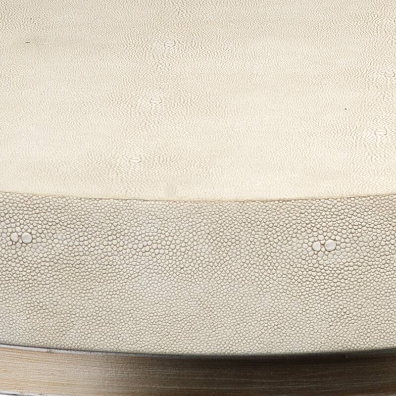 Alden Decor Cleo Faux Shagreen Round Side Table