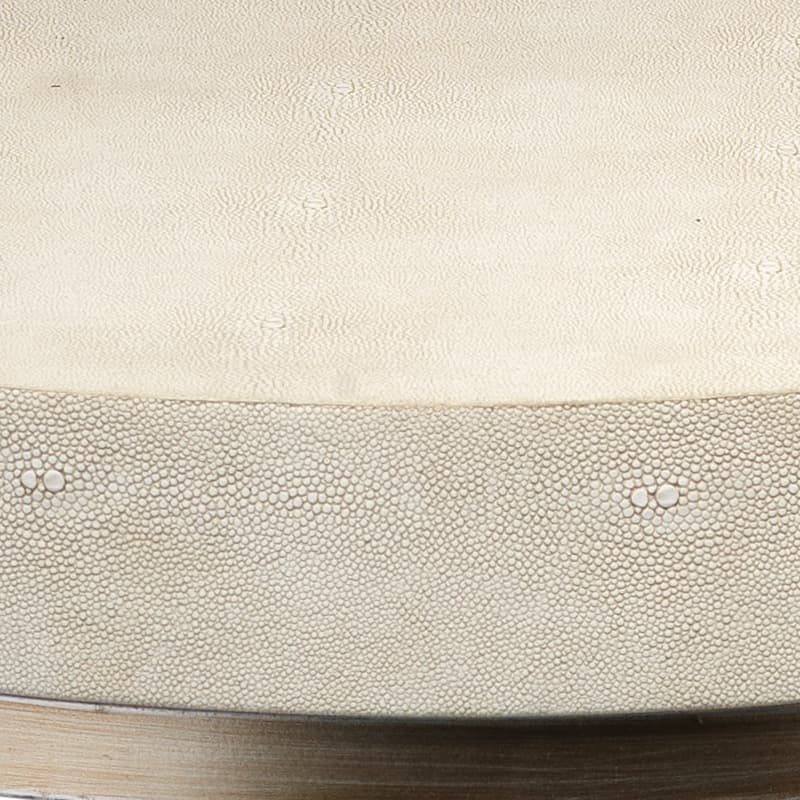 Alden Decor Cleo Faux Shagreen Round Side Table