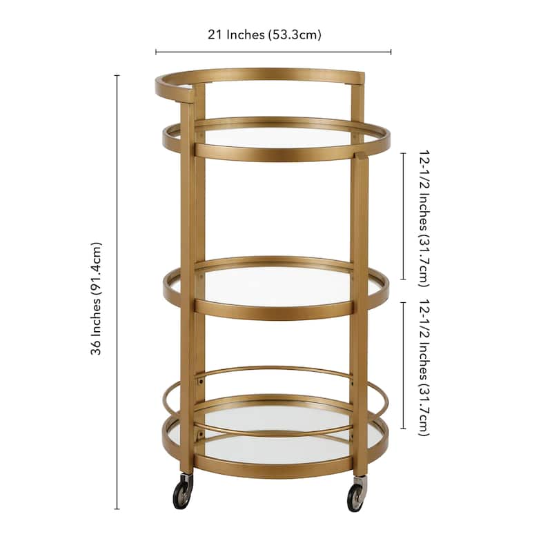 Silver Orchid Carmen Mirrored Bar Cart