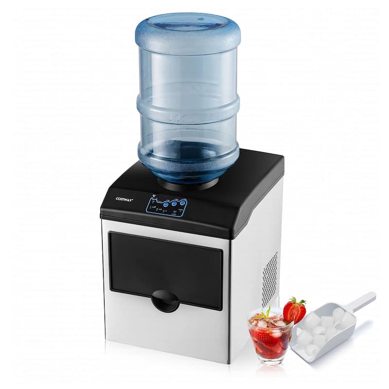 Costway 2-in-1 Stainless Steel Countertop Ice Maker Water Dispenser - See Details