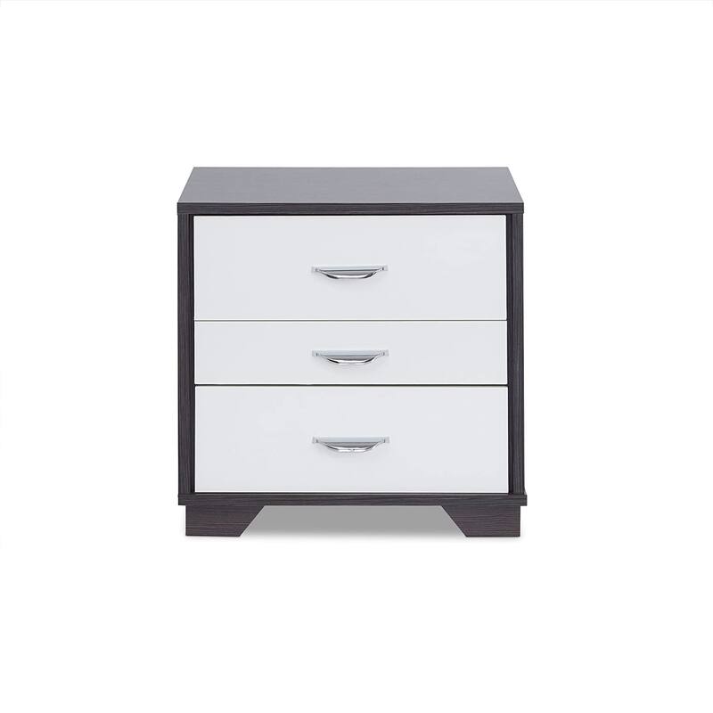 Two-tone Finish Nightstand with 3 Drawers