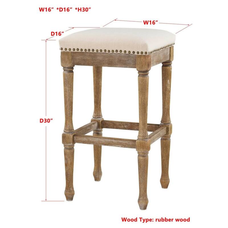 Walker 30" Accent Stool, Putty