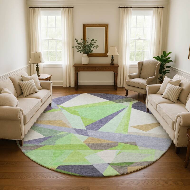Premium Washable Super Soft Abstract Geo Mayfield Rug - Lavender - 8' x 8'