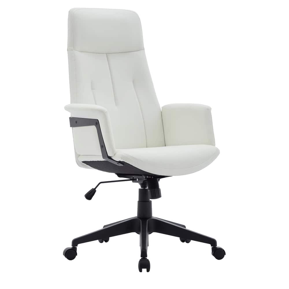 Infini Ergonomic Modern High Back Leather Executive Office Chair with Adjustable Height, Swivel, Padded Armrests & Iron Base