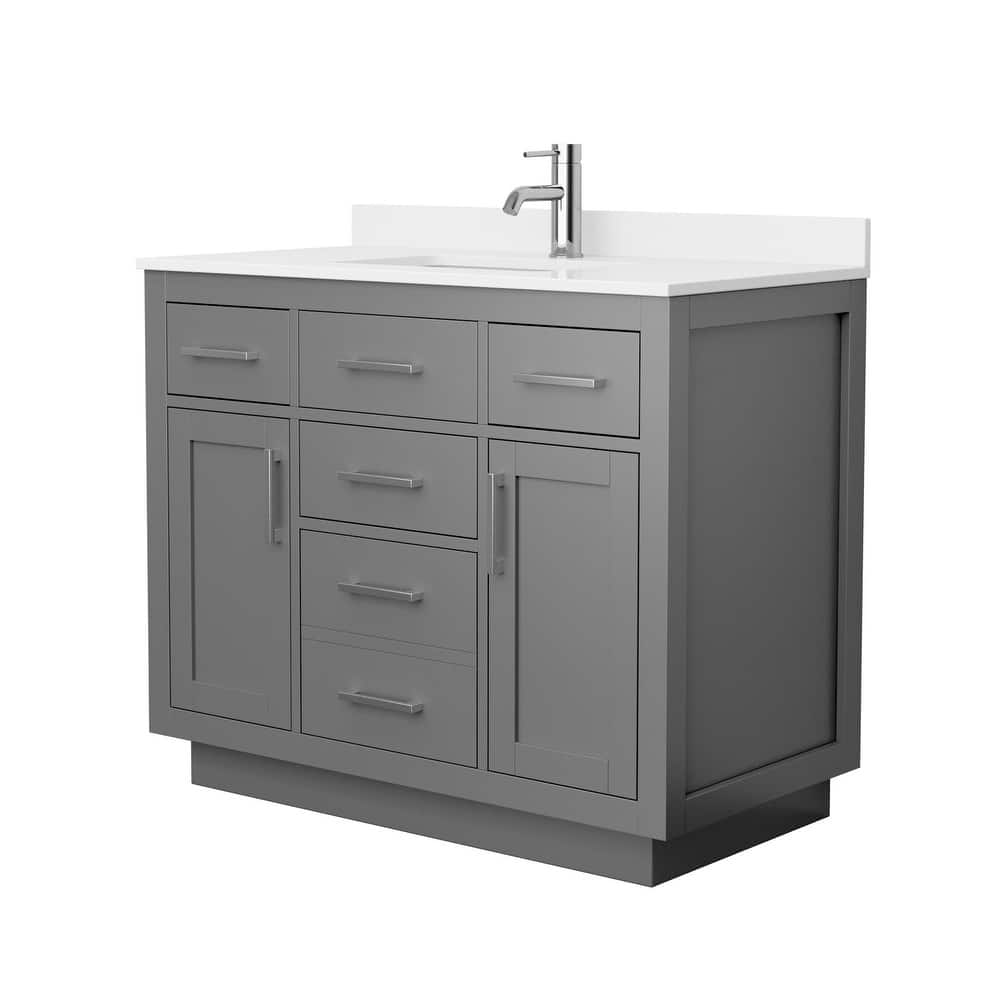 Beckett TK 42-inch Single Vanity, Single Hole Quartz Top