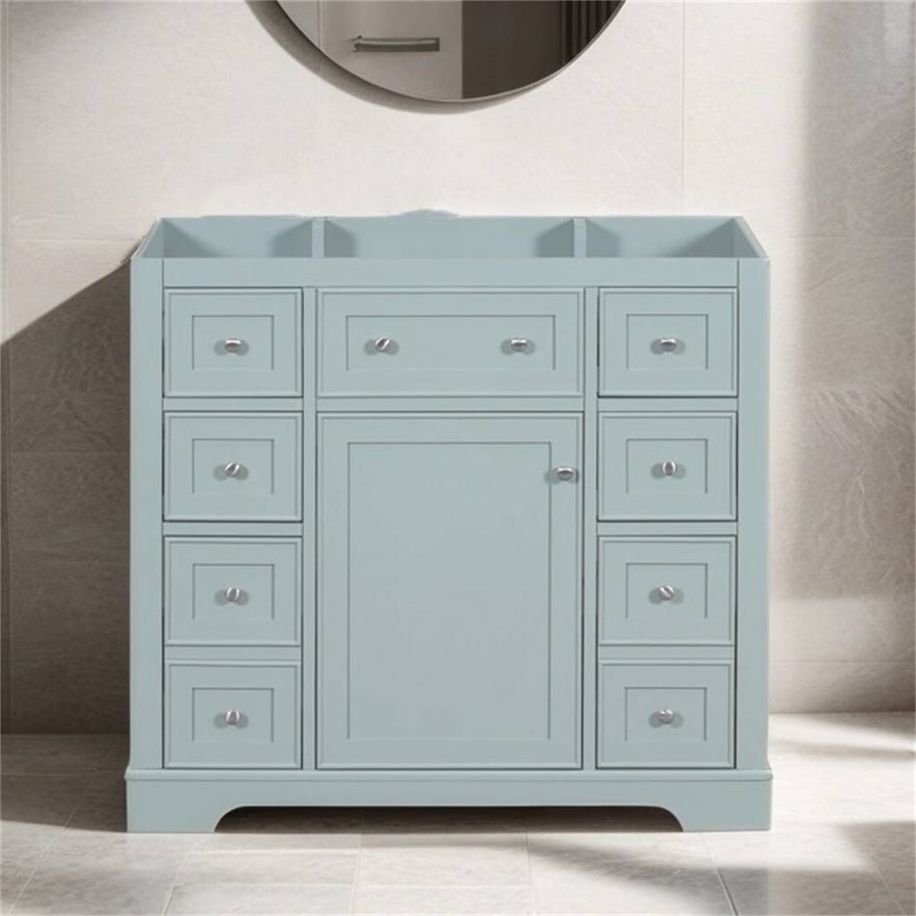 Bathroom Vanity without Sink,Cabinet Base Only,One Cabinet&Six Drawers