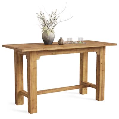 Solid Wood Rectangular Bar Table 63-Inch Home Bar Unit for Bar