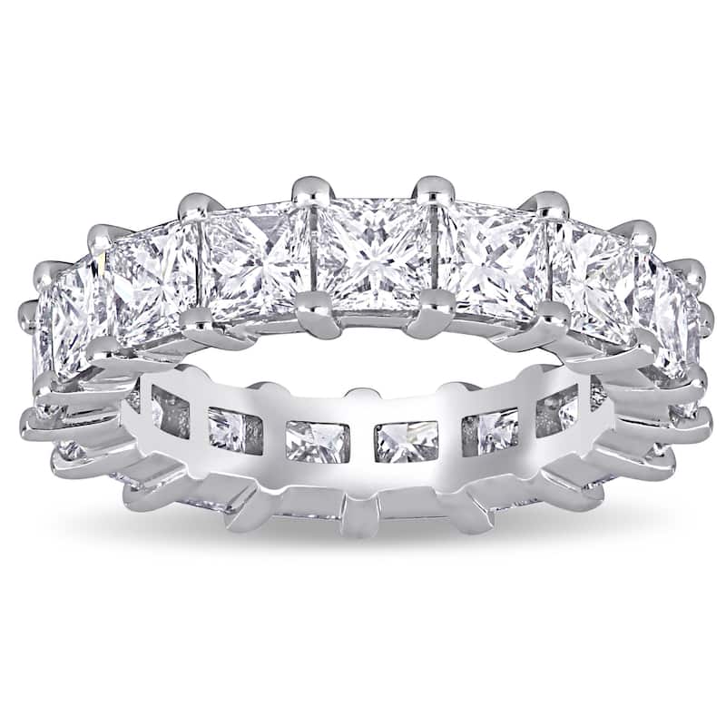 Miadora 5 3/5ct TDW Diamond Eternity Ring in White Platinum