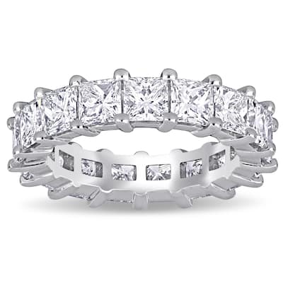 Miadora 5 3/5ct TDW Diamond Eternity Ring in White Platinum