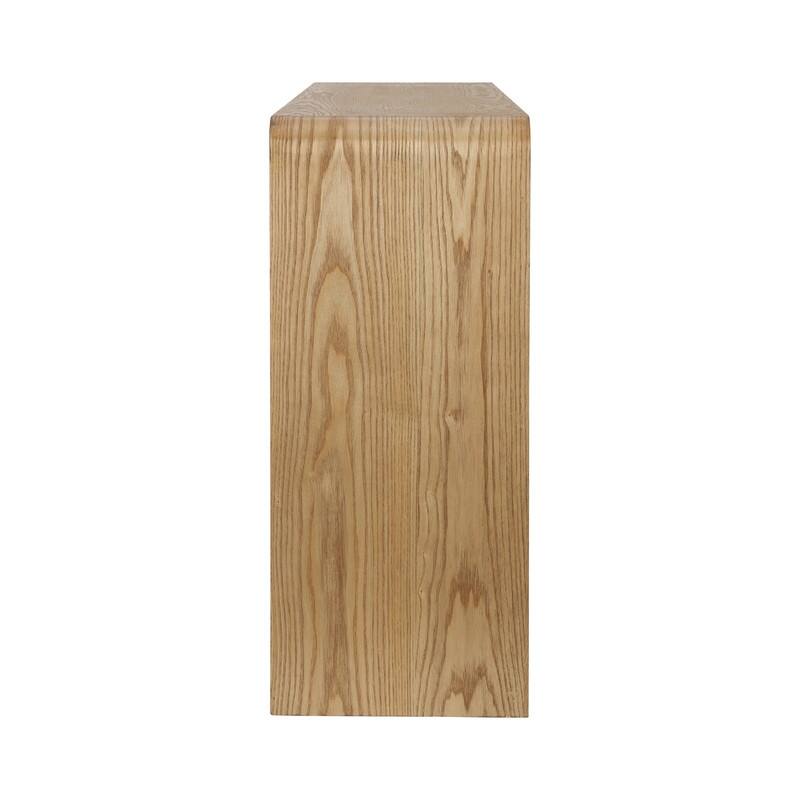 Modern 59" Console Table with 3 Drawers, Vertical Slats and Round Edge Design for Entryway or Hallway