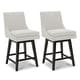 preview thumbnail 159 of 216, Luca Counter Height Swivel Barstool Set of 2 - Ivory-Fabric - Counter Height