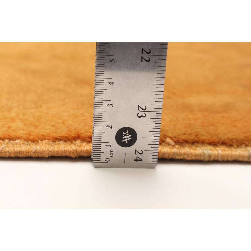ECARPETGALLERY Hand-knotted Color Transition Light Orange Wool Rug - 2'8 x 6'9