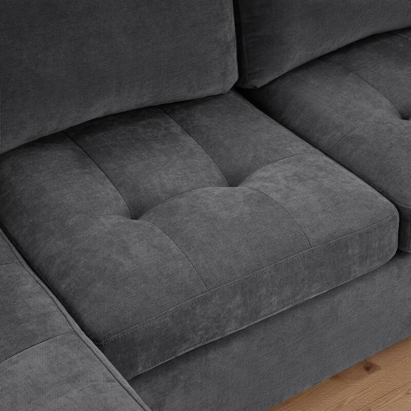 115.7" Modern U-Shaped Sectional Sofa with Cup Holders, Storage Space and USB Ports, Oversized Chenille Couch for Living Room