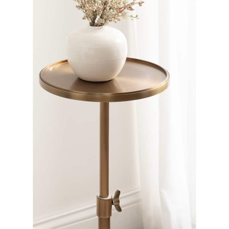 Kate and Laurel Engles Adjustable Polished Metal Table and Plant Stand