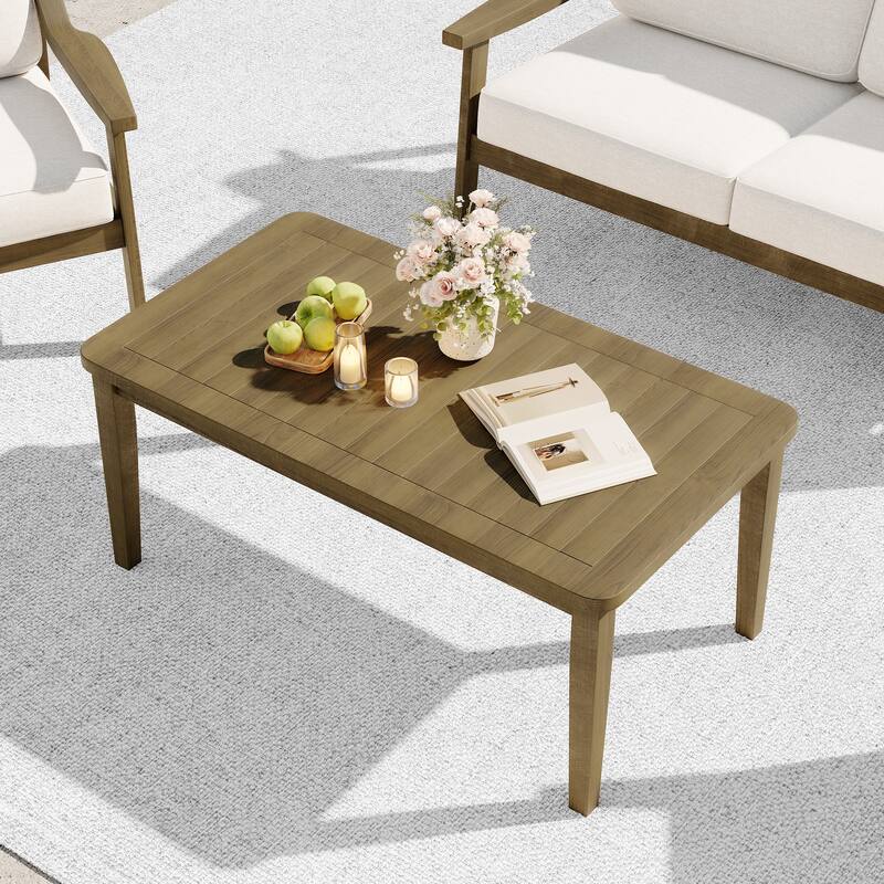 Iconic Classic Teak Outdoor Patio Rectangular Coffee Table