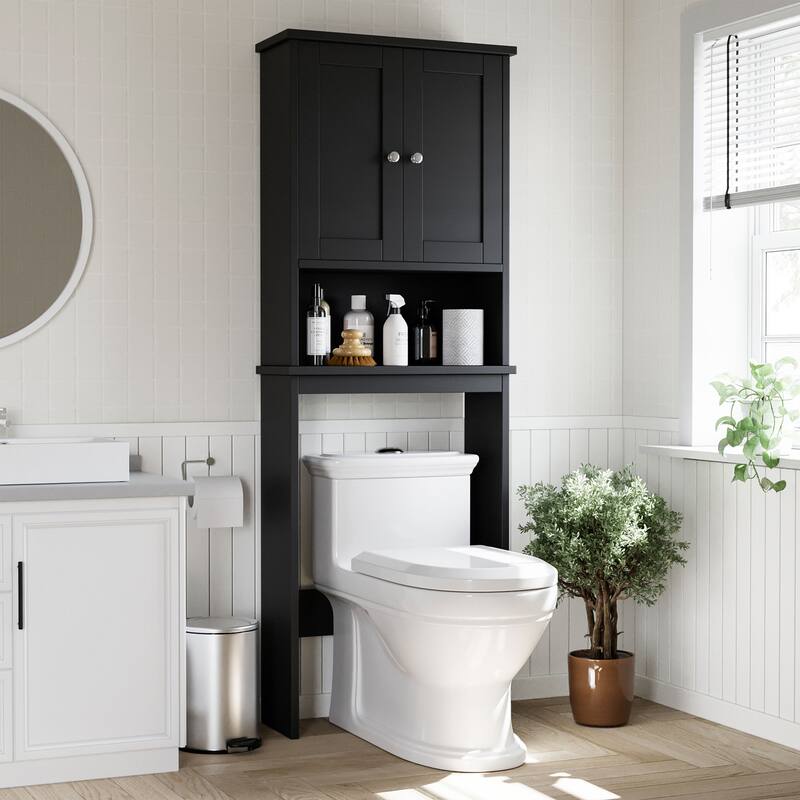 Futzca Over The Toilet Storage Cabinet - Wooden/Black