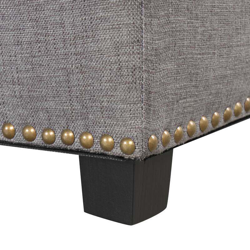 DH Basic Modern Brian 48-inch Rectangular Linen Storage Ottoman Bench by Denhour