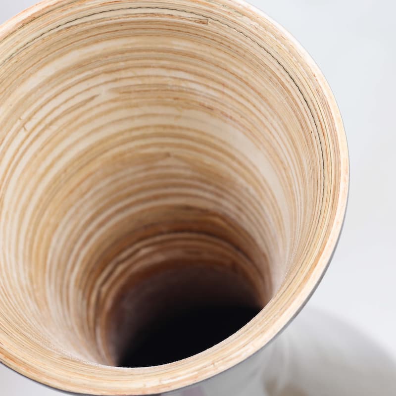 Tall Modern Bamboo Narrow Trumpet Floor Vase - Elegant Home Decoration, Modern Accent Piece, Living Room Decor, Bamboo Art
