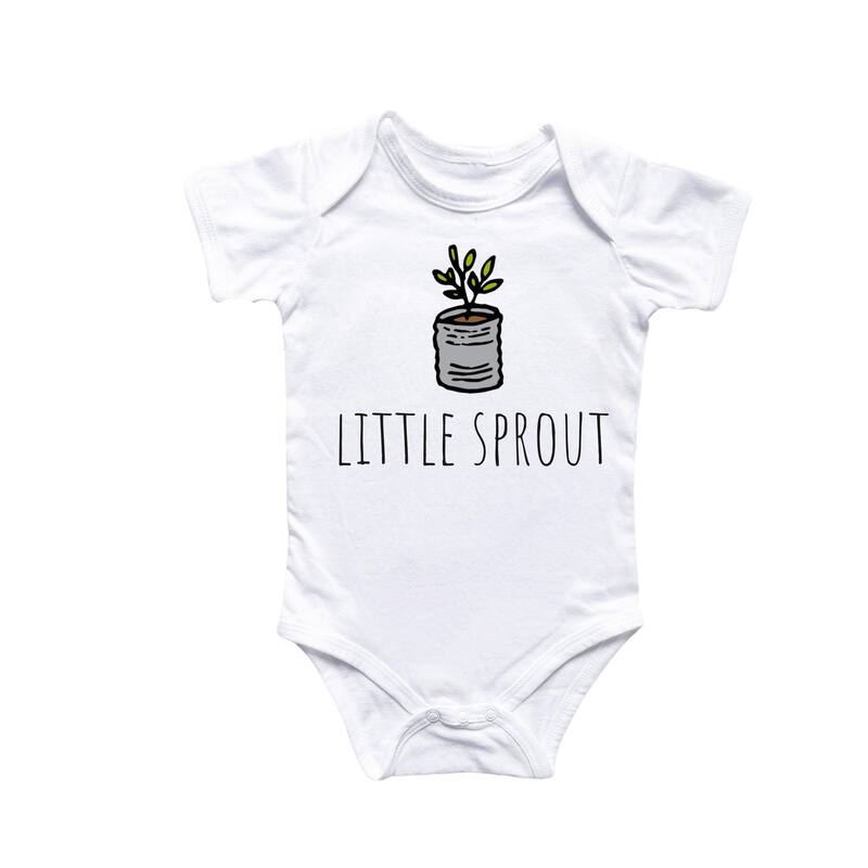Sprout Garden Gardener - Baby Boy Girl Clothes Infant Bodysuit Funny Cute Newborn - White - 3-6M