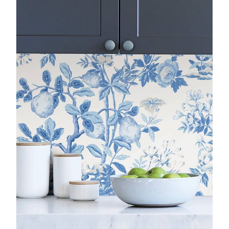 Scalamandre Delft Shantung Garden Self Adhesive Peel & Stick Wallpaper