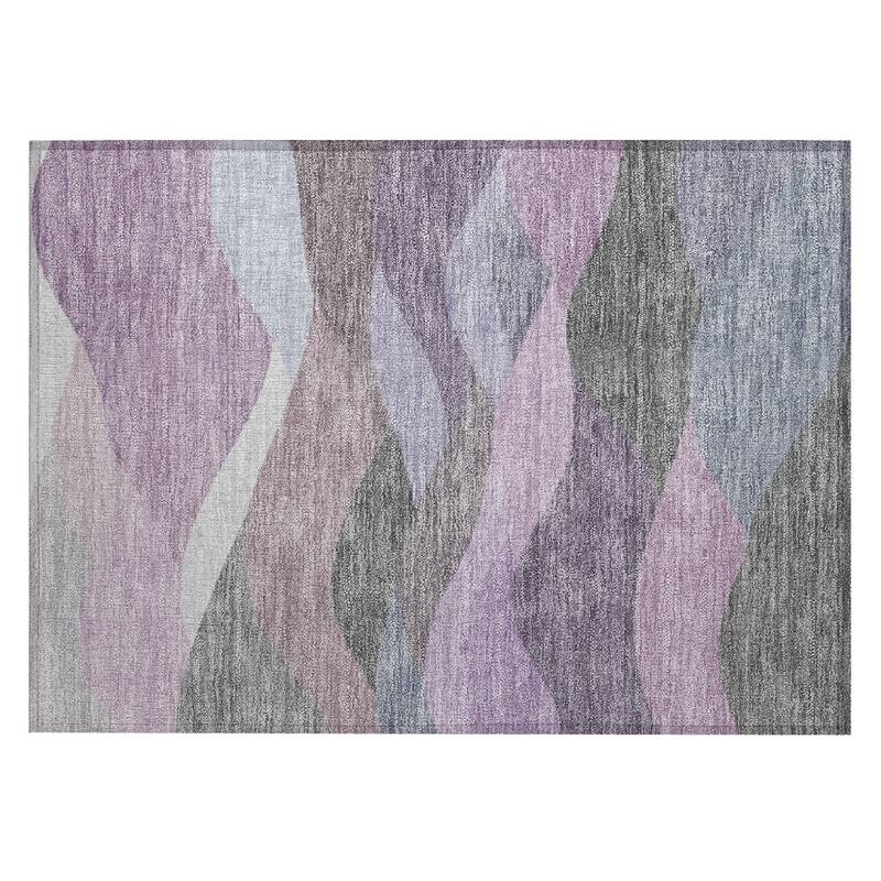 Machine Washable Indoor/ Outdoor Modern Horizon Chantille Rug