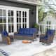 Option Navy Blue-Brown Rattan