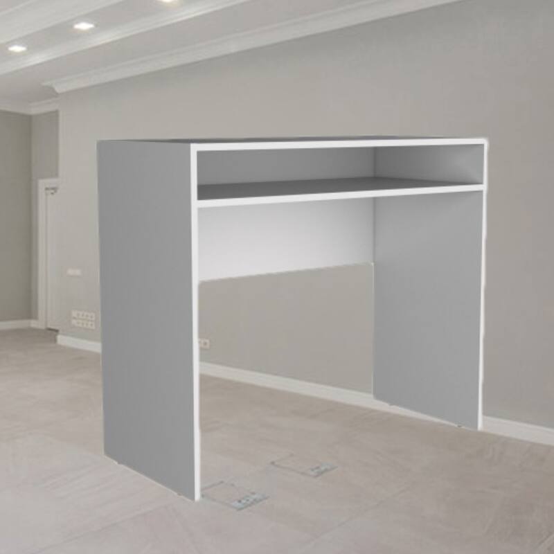 Compact 35" Writing Desk with Open Shelf, Space-Saving, Modern Design for Office and Home Spaces