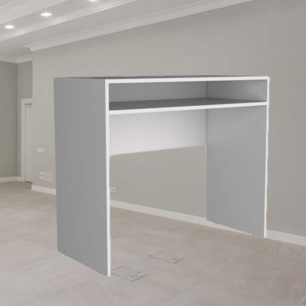 Compact 35" Writing Desk with Open Shelf, Space-Saving, Modern Design for Office and Home Spaces