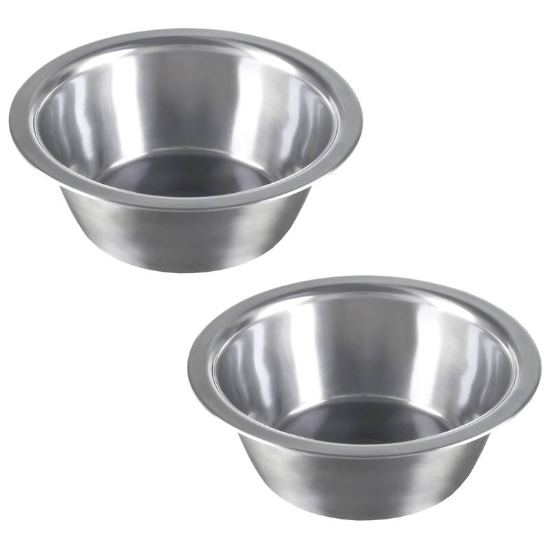 Set of 2 Stainless-Steel Dog Bowls - Cage, Kennel, and Crate Hanging Pet Bowls for Food and Water