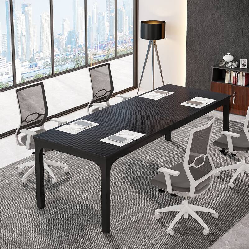 Rectangle 13FT Large Conference Table Set of 2, 78.74-Inch Meeting Seminar Table, Long Business Table