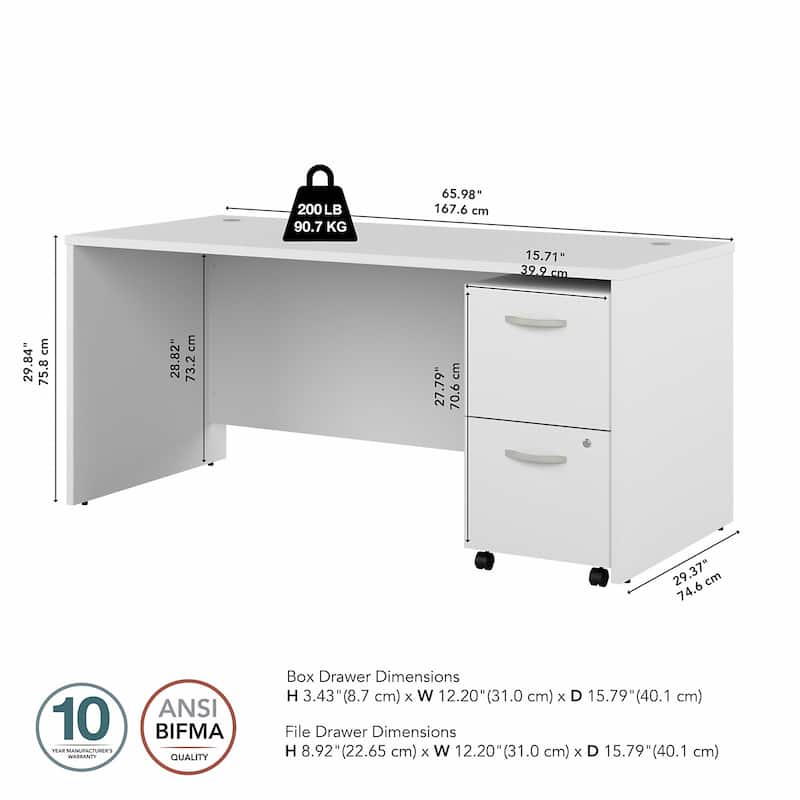 Studio C 66W x 30D Office Desk with Drawers by Bush Business Furniture