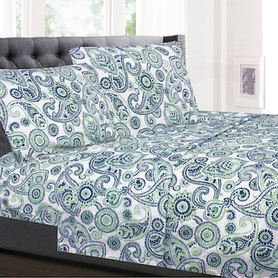 Modern Paisley 4-Piece Patterned Deep Pocket Bed Sheet Set