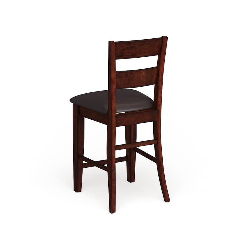 Paur Farmhouse Brown Wood Counter Height Stools (Set of 2) by Furniture of America