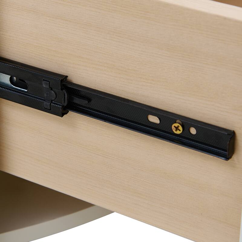 Luxury Faux Marble Coffee Table, Small Round Movable Center Table with Casters, Modern Cocktail Tea Table with 2 Storage Drawers