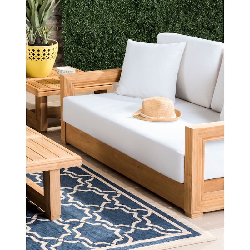 SAFAVIEH Couture Montford Brazilian Teak 2-Seat Bench - 53"W x 36"D x 27"H