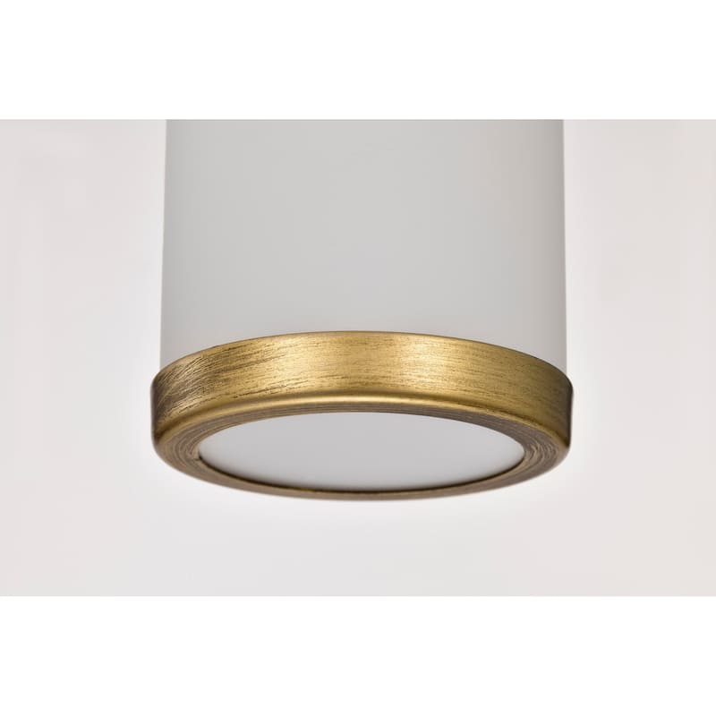 Roselle Mini Pendant Natural Brass with White Glass - Natural Brass