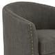 Modern Swivel Barrel Chair with Nailhead Trim