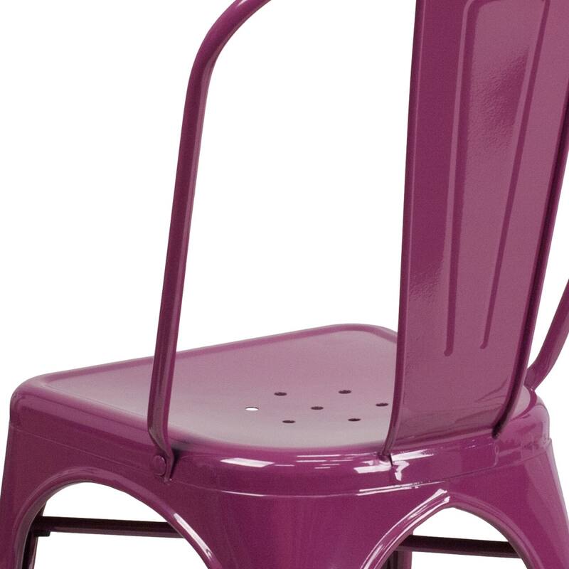 Metal Indoor/ Outdoor Stackable Bistro Chair (Set of 4)