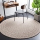 preview thumbnail 31 of 44, SAFAVIEH Handmade Abstract Sadie Modern Wool Rug 6' Round - Ivory/Brown - Round
