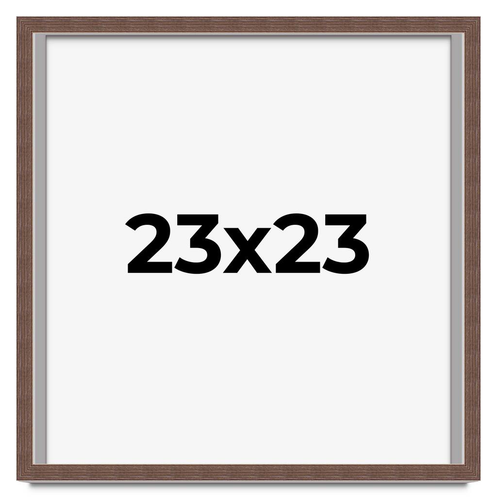 23x23 Shadow Box Frame Brown | 1.125 inches Deep Real Wood Rustic