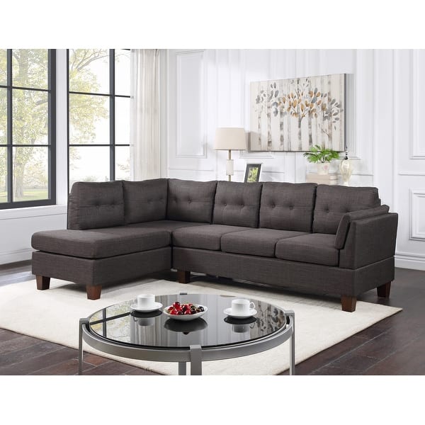 Dalia Linen Modern Sectional Sofa wit...