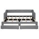 preview thumbnail 33 of 32, Twin XL to King Size Linen Upholstered Daybed with 2 Storage Drawers, Adjustable Trundle, Button-Tufted Backrest