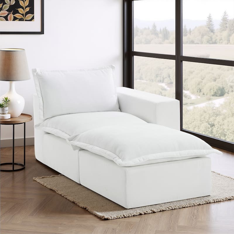 Comfy Cloud Couch Plush Modular Sectional Sofa For Living Room - Beige/2 piece - Right Facing