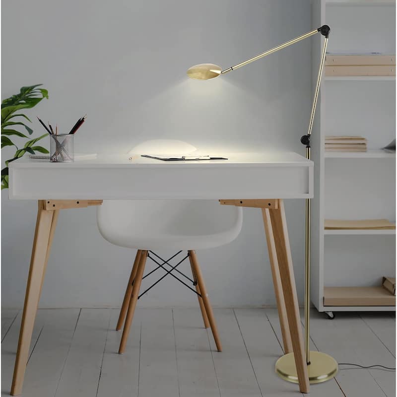 Brightech Sage 68 in. Antique Brass Industrial 3-Way Dimming and Color Temperature Adjustable LED Floor Lamp