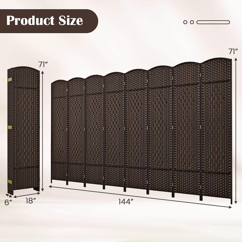 Costway 8-Panel Room Divider 6 FT Tall Folding Privacy Screen with - See Details